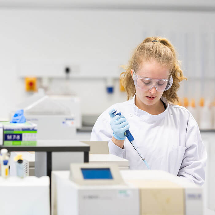 Student in lab